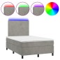 vidaXL Boxspringbett mit Matratze & LED Hellgrau 120x200 cm Samt vidaXL Boxspringbett mit Matratze & LED Hellgrau 120x200 cm Samt