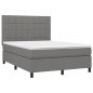 vidaXL Boxspringbett mit Matratze & LED Dunkelgrau 140x190 cm Stoff vidaXL Boxspringbett mit Matratze & LED Dunkelgrau 140x190 cm Stoff