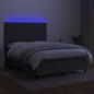 vidaXL Boxspringbett mit Matratze & LED Dunkelgrau 140x190 cm Stoff vidaXL Boxspringbett mit Matratze & LED Dunkelgrau 140x190 cm Stoff
