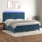vidaXL Boxspringbett mit Matratze & LED Dunkelblau 200x200 cm Samt vidaXL Boxspringbett mit Matratze & LED Dunkelblau 200x200 cm Samt