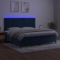 vidaXL Boxspringbett mit Matratze & LED Dunkelblau 200x200 cm Samt vidaXL Boxspringbett mit Matratze & LED Dunkelblau 200x200 cm Samt