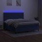 vidaXL Boxspringbett mit Matratze & LED Blau 180x200 cm Stoff vidaXL Boxspringbett mit Matratze & LED Blau 180x200 cm Stoff