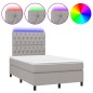 vidaXL Boxspringbett mit Matratze & LED Hellgrau 120x200 cm Stoff vidaXL Boxspringbett mit Matratze & LED Hellgrau 120x200 cm Stoff