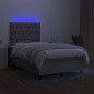 vidaXL Boxspringbett mit Matratze & LED Hellgrau 120x200 cm Stoff vidaXL Boxspringbett mit Matratze & LED Hellgrau 120x200 cm Stoff
