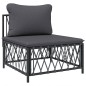 Garten-Mittelsofa mit Kissen Anthrazit Gewebe Garten-Mittelsofa mit Kissen Anthrazit Gewebe
