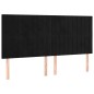 vidaXL Boxspringbett mit Matratze & LED Schwarz 160x200 cm Samt vidaXL Boxspringbett mit Matratze & LED Schwarz 160x200 cm Samt
