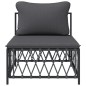 Garten-Mittelsofa mit Kissen Anthrazit Gewebe Garten-Mittelsofa mit Kissen Anthrazit Gewebe