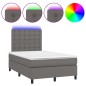 vidaXL Boxspringbett mit Matratze & LED Grau 120x200 cm Kunstleder vidaXL Boxspringbett mit Matratze & LED Grau 120x200 cm Kunstleder