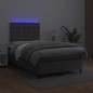 vidaXL Boxspringbett mit Matratze & LED Grau 120x200 cm Kunstleder vidaXL Boxspringbett mit Matratze & LED Grau 120x200 cm Kunstleder