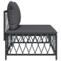 Garten-Mittelsofa mit Kissen Anthrazit Gewebe Garten-Mittelsofa mit Kissen Anthrazit Gewebe