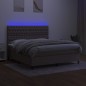 vidaXL Boxspringbett mit Matratze & LED Taupe 180x200 cm Stoff vidaXL Boxspringbett mit Matratze & LED Taupe 180x200 cm Stoff