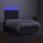 vidaXL Boxspringbett mit Matratze & LED Dunkelgrau 120x200 cm Stoff vidaXL Boxspringbett mit Matratze & LED Dunkelgrau 120x200 cm Stoff