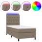 vidaXL Boxspringbett mit Matratze & LED Taupe 90x200 cm Stoff vidaXL Boxspringbett mit Matratze & LED Taupe 90x200 cm Stoff