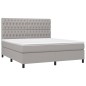 vidaXL Boxspringbett mit Matratze & LED Hellgrau 180x200 cm Stoff vidaXL Boxspringbett mit Matratze & LED Hellgrau 180x200 cm Stoff