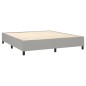 vidaXL Boxspringbett mit Matratze & LED Hellgrau 180x200 cm Stoff vidaXL Boxspringbett mit Matratze & LED Hellgrau 180x200 cm Stoff