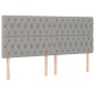 vidaXL Boxspringbett mit Matratze & LED Hellgrau 180x200 cm Stoff vidaXL Boxspringbett mit Matratze & LED Hellgrau 180x200 cm Stoff