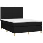 vidaXL Boxspringbett mit Matratze & LED Schwarz 140x190 cm Stoff vidaXL Boxspringbett mit Matratze & LED Schwarz 140x190 cm Stoff