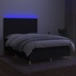 vidaXL Boxspringbett mit Matratze & LED Schwarz 140x190 cm Stoff vidaXL Boxspringbett mit Matratze & LED Schwarz 140x190 cm Stoff