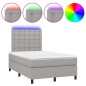 vidaXL Boxspringbett mit Matratze & LED Hellgrau 120x200 cm Stoff vidaXL Boxspringbett mit Matratze & LED Hellgrau 120x200 cm Stoff