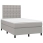 vidaXL Boxspringbett mit Matratze & LED Hellgrau 120x200 cm Stoff vidaXL Boxspringbett mit Matratze & LED Hellgrau 120x200 cm Stoff