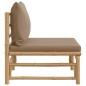 Garten-Mittelsofa mit Taupe Kissen Bambus Garten-Mittelsofa mit Taupe Kissen Bambus