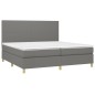vidaXL Boxspringbett mit Matratze & LED Dunkelgrau 200x200 cm Stoff vidaXL Boxspringbett mit Matratze & LED Dunkelgrau 200x200 cm Stoff