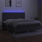 vidaXL Boxspringbett mit Matratze & LED Dunkelgrau 200x200 cm Stoff vidaXL Boxspringbett mit Matratze & LED Dunkelgrau 200x200 cm Stoff