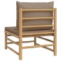 Garten-Mittelsofa mit Taupe Kissen Bambus Garten-Mittelsofa mit Taupe Kissen Bambus