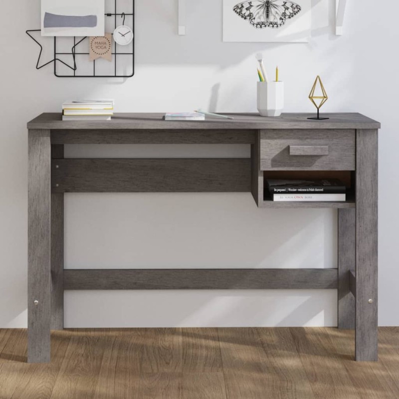vidaXL Schreibtisch HAMAR Hellgrau 110x40x75 cm Massivholz Kiefer vidaXL Schreibtisch HAMAR Hellgrau 110x40x75 cm Massivholz Kiefer
