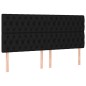 vidaXL Boxspringbett mit Matratze & LED Schwarz 200x200 cm Stoff vidaXL Boxspringbett mit Matratze & LED Schwarz 200x200 cm Stoff