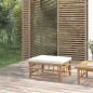 Gartenhocker mit Cremeweißem Kissen Bambus Gartenhocker mit Cremeweißem Kissen Bambus