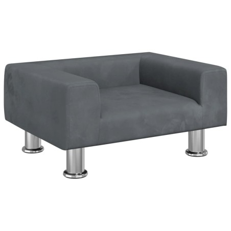vidaXL Hundebett Dunkelgrau 50x40x26,5 cm Samt