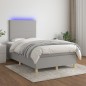 vidaXL Boxspringbett mit Matratze & LED Hellgrau 120x200 cm Stoff vidaXL Boxspringbett mit Matratze & LED Hellgrau 120x200 cm Stoff