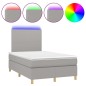 vidaXL Boxspringbett mit Matratze & LED Hellgrau 120x200 cm Stoff vidaXL Boxspringbett mit Matratze & LED Hellgrau 120x200 cm Stoff