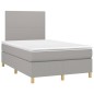 vidaXL Boxspringbett mit Matratze & LED Hellgrau 120x200 cm Stoff vidaXL Boxspringbett mit Matratze & LED Hellgrau 120x200 cm Stoff