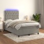 vidaXL Boxspringbett mit Matratze & LED Hellgrau 120x200 cm Samt vidaXL Boxspringbett mit Matratze & LED Hellgrau 120x200 cm Samt