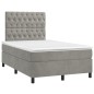 vidaXL Boxspringbett mit Matratze & LED Hellgrau 120x200 cm Samt vidaXL Boxspringbett mit Matratze & LED Hellgrau 120x200 cm Samt