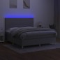 vidaXL Boxspringbett mit Matratze & LED Hellgrau 180x200 cm Stoff vidaXL Boxspringbett mit Matratze & LED Hellgrau 180x200 cm Stoff