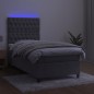 vidaXL Boxspringbett mit Matratze & LED Hellgrau 80x200 cm Samt vidaXL Boxspringbett mit Matratze & LED Hellgrau 80x200 cm Samt