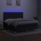 vidaXL Boxspringbett mit Matratze & LED Schwarz 180x200 cm Stoff vidaXL Boxspringbett mit Matratze & LED Schwarz 180x200 cm Stoff
