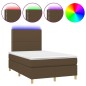 vidaXL Boxspringbett mit Matratze & LED Dunkelbraun 120x200 cm Stoff vidaXL Boxspringbett mit Matratze & LED Dunkelbraun 120x200 cm Stoff