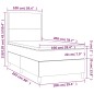 vidaXL Boxspringbett mit Matratze & LED Hellgrau 100x200 cm Stoff