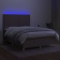 vidaXL Boxspringbett mit Matratze & LED Taupe 140x190 cm Stoff vidaXL Boxspringbett mit Matratze & LED Taupe 140x190 cm Stoff