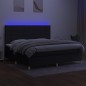 vidaXL Boxspringbett mit Matratze & LED Schwarz 200x200 cm Stoff vidaXL Boxspringbett mit Matratze & LED Schwarz 200x200 cm Stoff