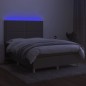 vidaXL Boxspringbett mit Matratze & LED Taupe 140x200 cm Stoff vidaXL Boxspringbett mit Matratze & LED Taupe 140x200 cm Stoff
