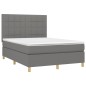 vidaXL Boxspringbett mit Matratze & LED Dunkelgrau 140x190 cm Stoff vidaXL Boxspringbett mit Matratze & LED Dunkelgrau 140x190 cm Stoff