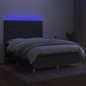 vidaXL Boxspringbett mit Matratze & LED Dunkelgrau 140x190 cm Stoff vidaXL Boxspringbett mit Matratze & LED Dunkelgrau 140x190 cm Stoff