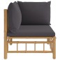 vidaXL Garten-Ecksofa mit Dunkelgrauen Kissen Bambus vidaXL Garten-Ecksofa mit Dunkelgrauen Kissen Bambus