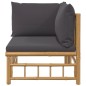 vidaXL Garten-Ecksofa mit Dunkelgrauen Kissen Bambus vidaXL Garten-Ecksofa mit Dunkelgrauen Kissen Bambus