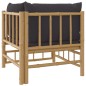 vidaXL Garten-Ecksofa mit Dunkelgrauen Kissen Bambus vidaXL Garten-Ecksofa mit Dunkelgrauen Kissen Bambus